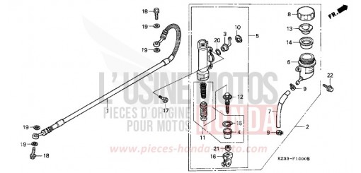 HAUPTBREMSE, HINTEN ZYLINDER CR250RL de 1990